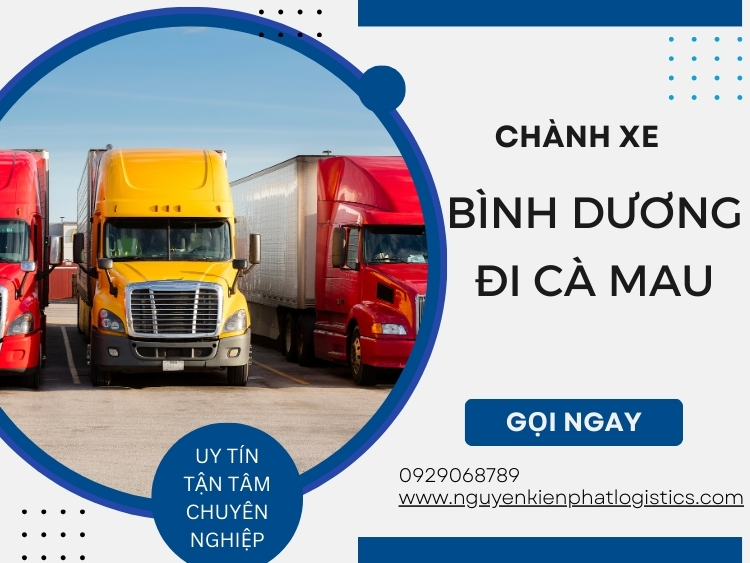 chành xe Bình Dương đi Cà Mau